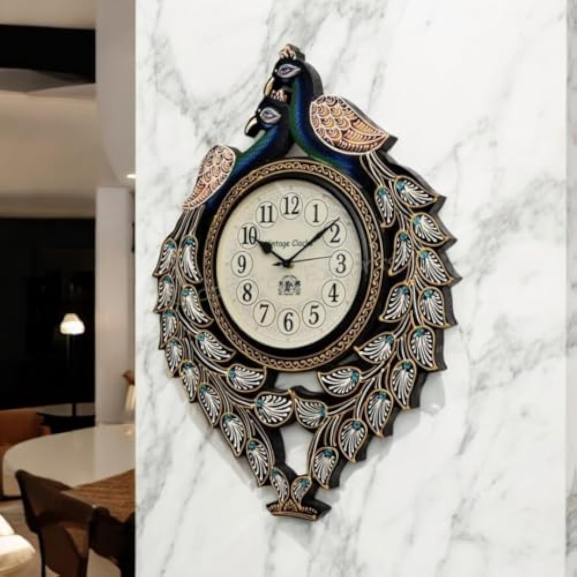 Large Peacock Pine Wood Decorative Piece