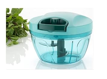 INK POINT Vegetable Round Hand Chopper with 3 Stainless Steel Blade and Whisker Multipurpose Vegetable Chopper, Dry Fruit and Onion Quick Chopper