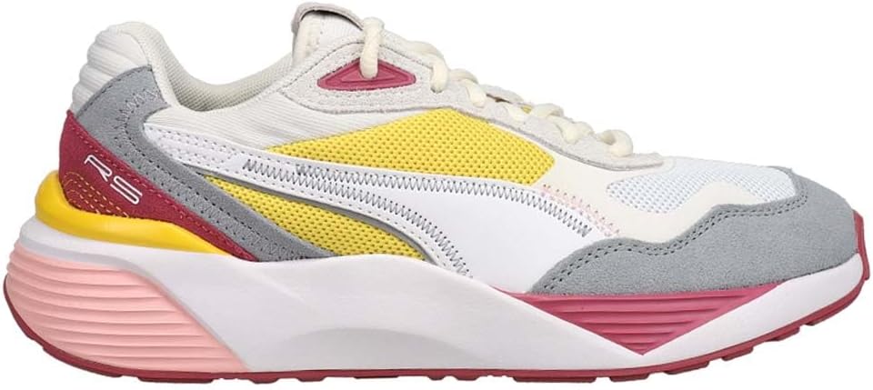 PUMA Women's RS-METRIC Sneaker, Puma White-Sun Ray Yellow, 9