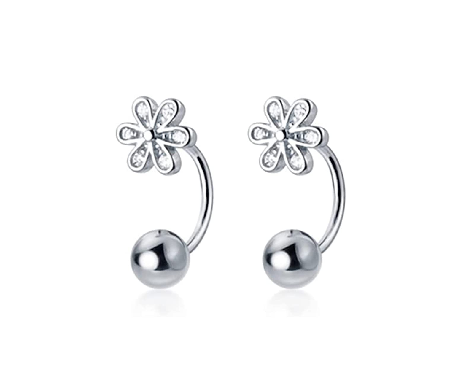 Boucles D'oreilles En Argent 925 Marguerites - Pour Cartilage, Helix - Cadeau Femme Adolescente