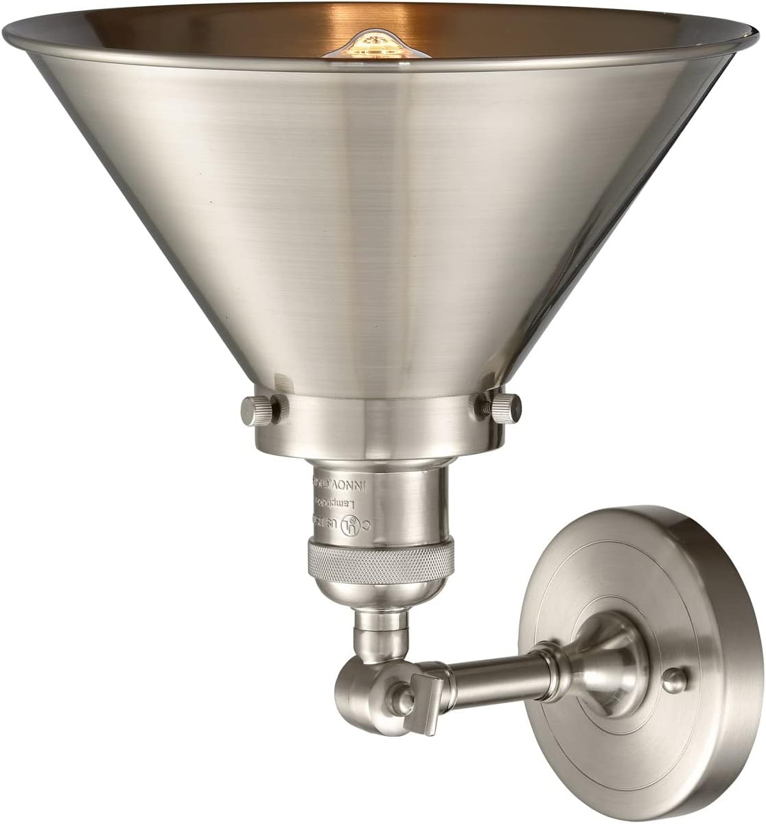Innovations 201F-SN-M10-SN 1 Light Semi-Flush Mount, Brushed Satin Nickel