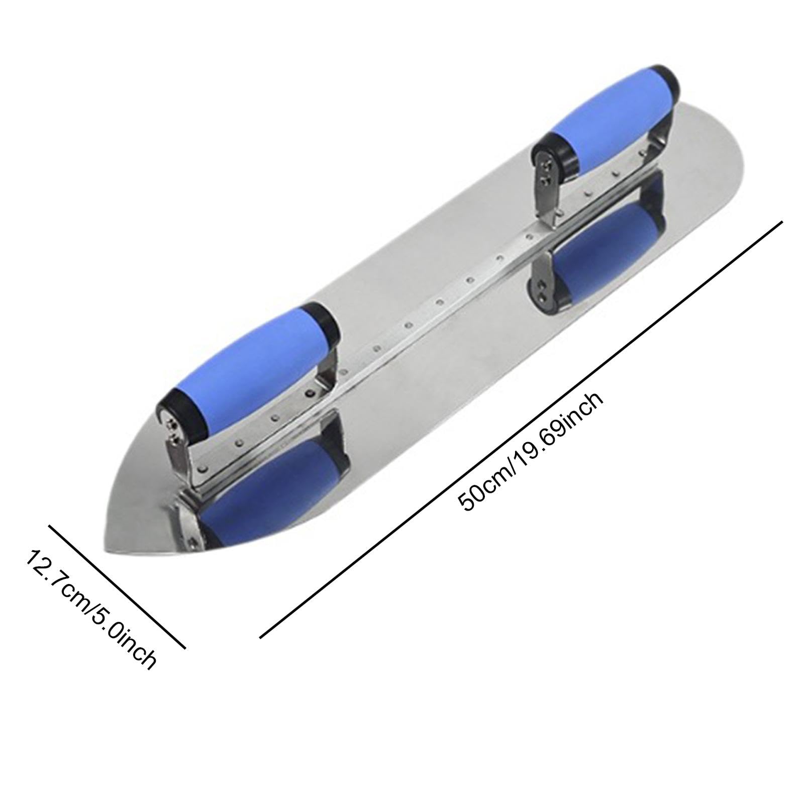 Frattazzo a Doppia Impugnatura Attrezzo per Intonacare con Ampie E Manici Comodi per Finiture E Applicazione Veloce Su Superfici Estese a, 20in Round Pointed