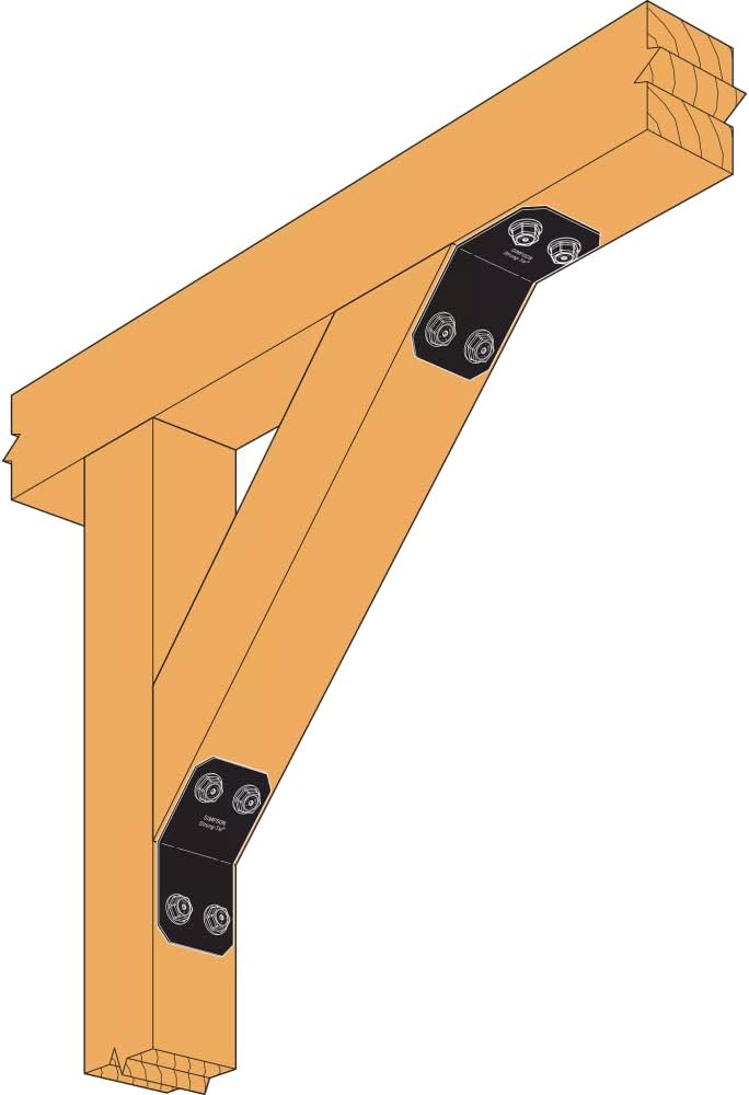 Simpson Strong-Tie APVKB45-6 Outdoor Accents Avant Collection ZMAX, Black Powder-Coated Knee Brace Connector for 6X