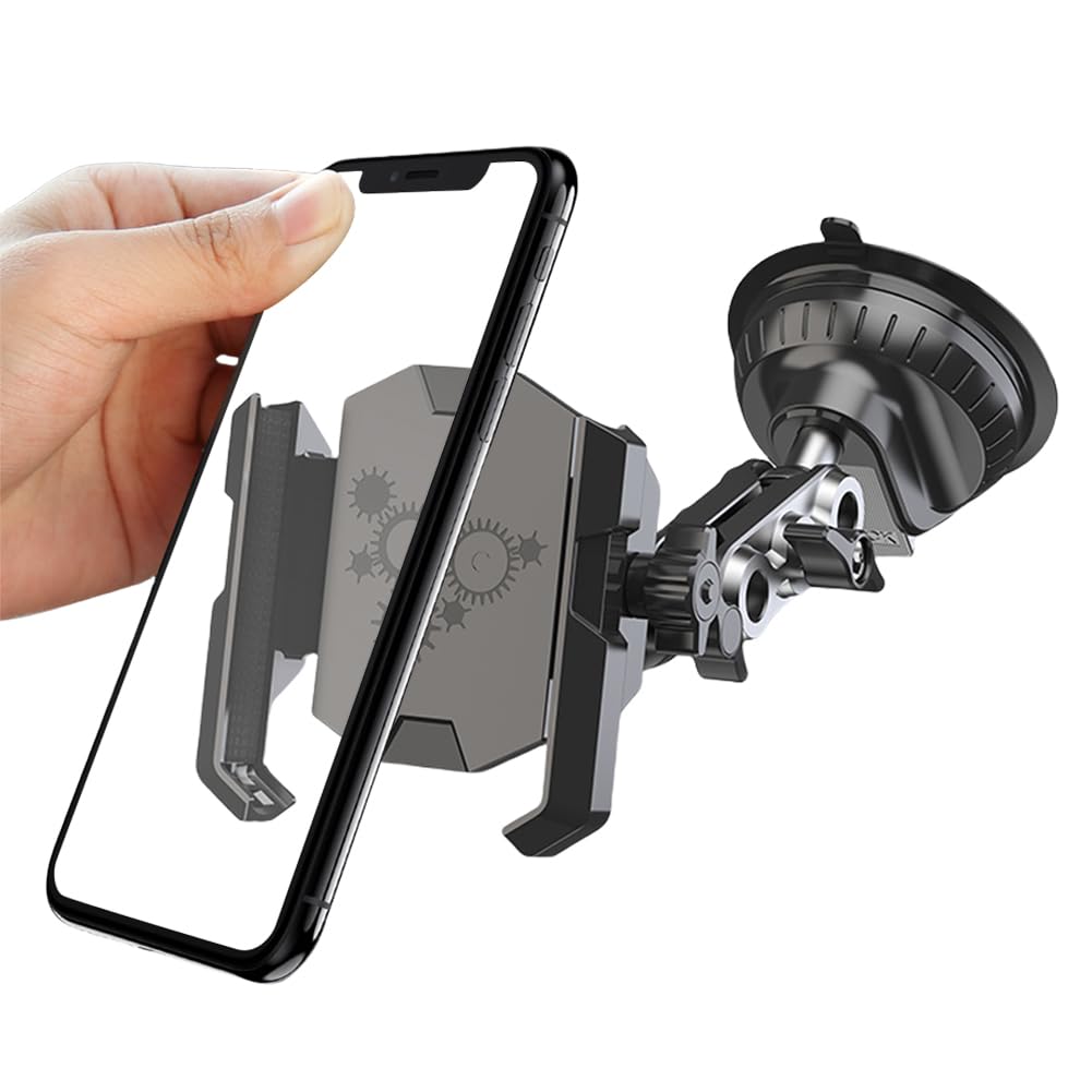 Soporte para teléfono de coche, rotación de 360°, soporte ajustable para parabrisas y rejilla de ventilación, soporte para teléfono móvil