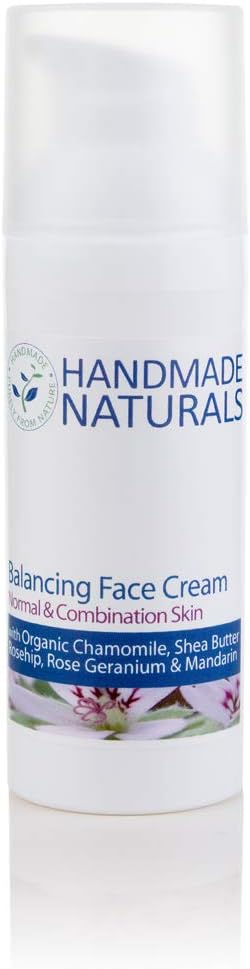 Handmade Naturals Balancing Face Cream with Organic Shea Butter Rosehip Jojoba Peach Kernel, 50 ml