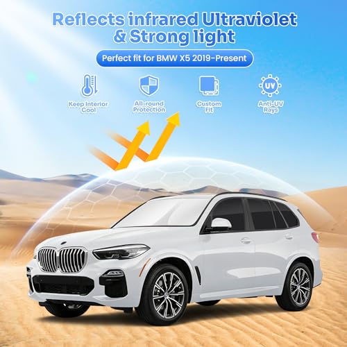 Image of Canvcle Window Shades for 2019-2026 BMW X5 Accessories Windshield Sun Shade Side Rear Window Covers Sunshade Sun Visor Shield Privacy Protection for Camping Keep Vehicle Cool Black 10PCS