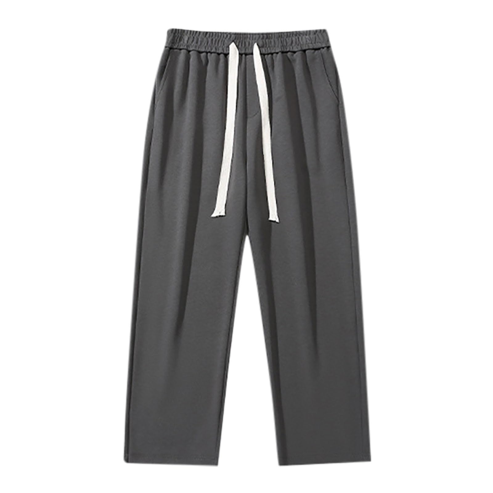 Pantalon Chandal Ancho Hombre,Pantalones Deportivos Casuales De Pierna Ancha Y Rectos De Polar Holgados De Color SóLido para Hombre