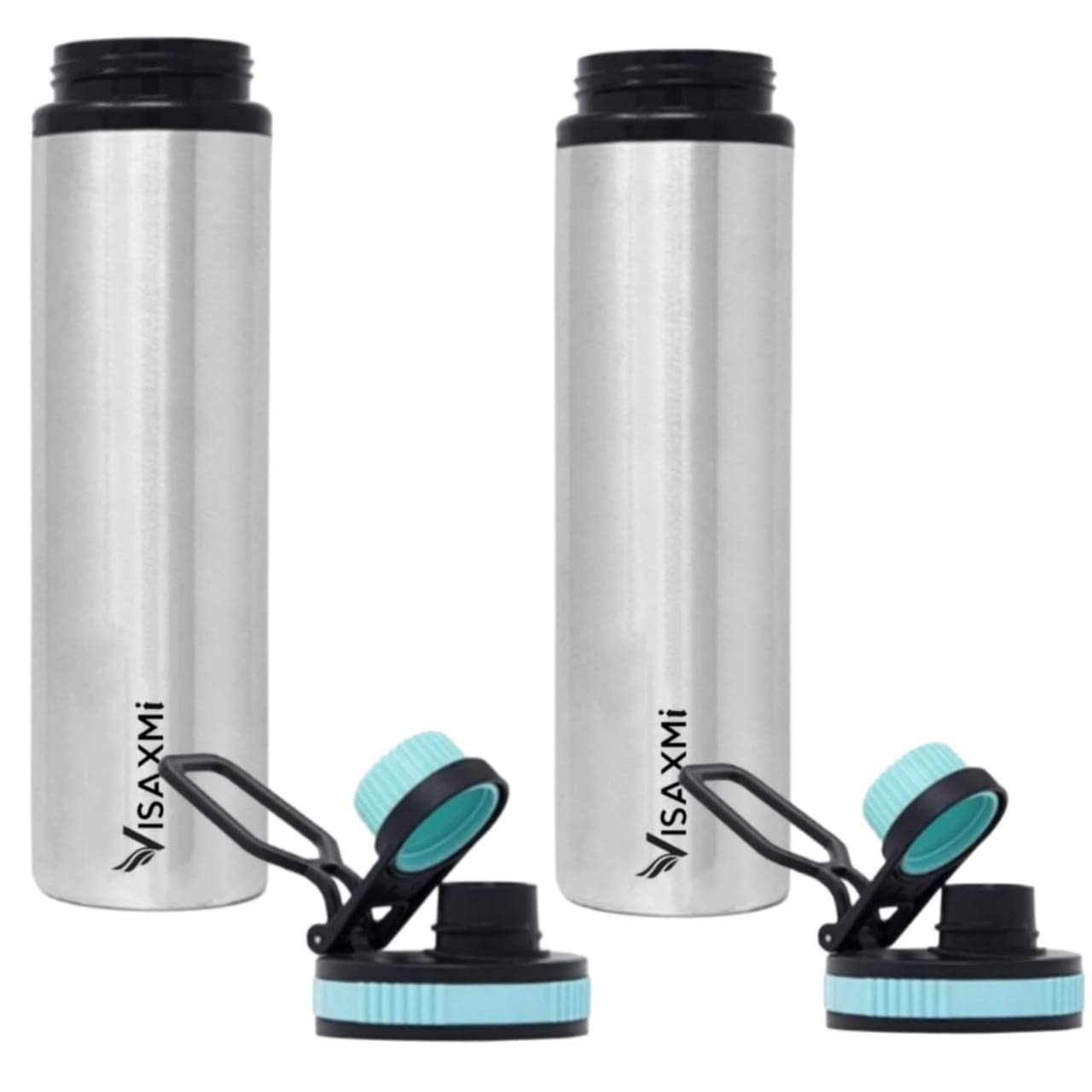 VISAXMIVISAXMI Steel Blue Sipper Bottle 2-Pack - Stay Hydrated on-the-go with these Durable and Stylish Bottles | Quench Your Thirst| Leak-Proof Bottles for Active Lifestyles