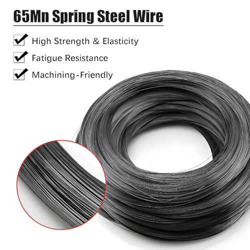 TEN-HIGH Alambre de acero para resortes 65Mn 0.35mm - Alambre para resortes trefilado en frío para piezas automotrices y maquinaria (1kg) miniatura 4