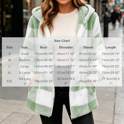 Sherpa Fleece Jacket Women Hooded Zip Coat Plush Collar Casual Winter Wear - image 5