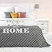 Produktbild Eurofirany Tagesdecke House Love Home Steppung Karomuster Grau Weiß Bettüberwurf Decke Doppelbett (220 x 240 cm)