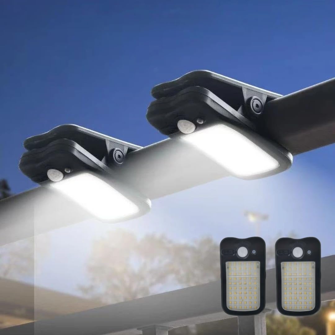 Clip on Solar Lights Outdoor, Waterproof IP65, 60 LEDs 500 Lumens