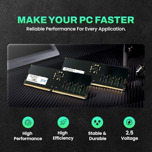Image of EVM 8GB 5600 MHz High-Performance DDR5 Desktop RAM, Ultra-Fast Memory Upgrade, 288-Pin Long DIMM, 10-Year Warranty (EVMT8G5600U88P)