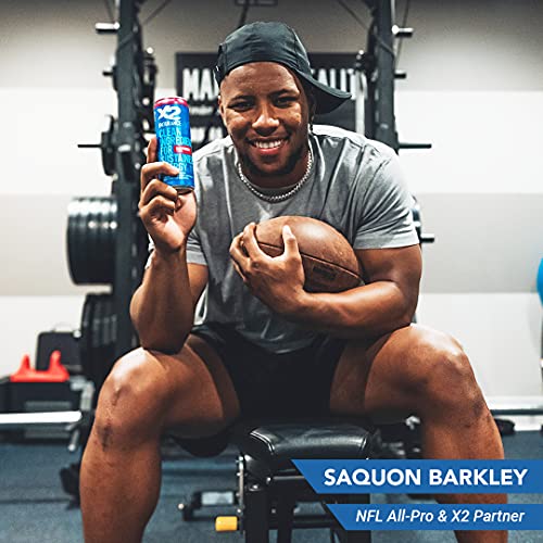 X2 Clean Energy Drink - Clean Energy for Sport & Fitness Endurance, Strawberry Kiwi, 12 Oz. Can (Pack of 12)