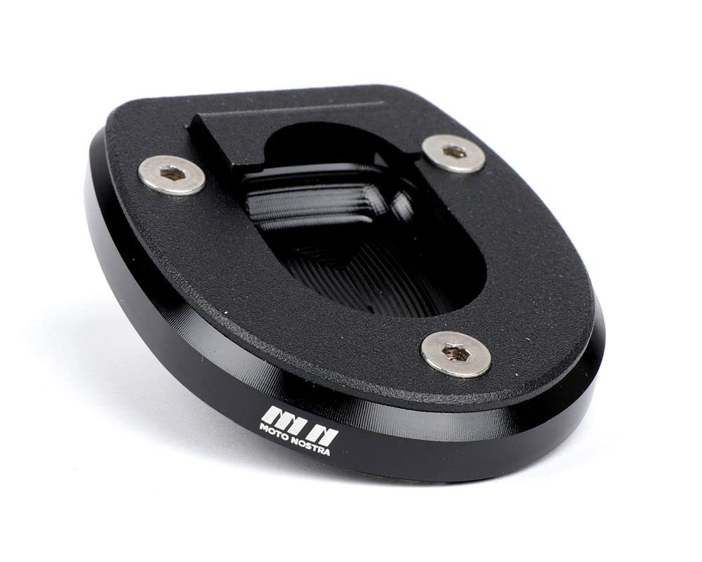 MOTO NOSTRA Seitenständerfuß CNC schwarz glänzend kompatibel für Vespa GT 125 L, GTS 250 ABS, GTS 300ie, Super ABS, Touring