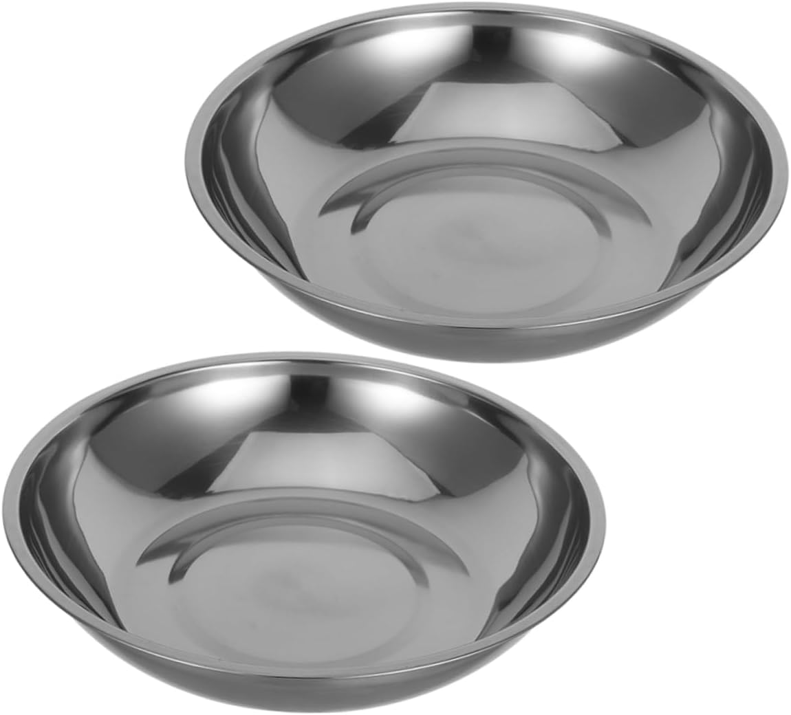 2pcs Electronic Scale Tray Metal Weighing Bowl Digital Kitchen Food Stainless Steel Mixing Serving Portion Control