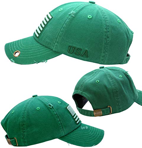Image of Antourage American Flag Unisex Baseball Hat for Men and Women | USA Flag Mesh Snapback Flat Visor Cap + 2 Patriotic Patches