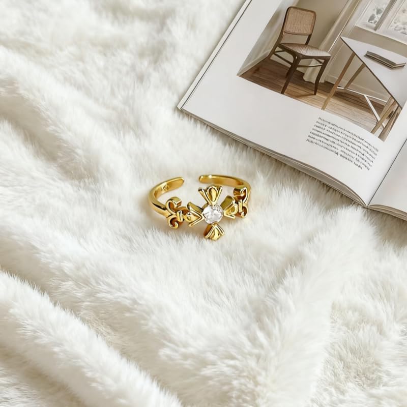 Vintage-Style Zircon Adjustable Stackable Ring — Hypoallergenic Thumb Ring for Women, Ideal Gift for Her - Image 5