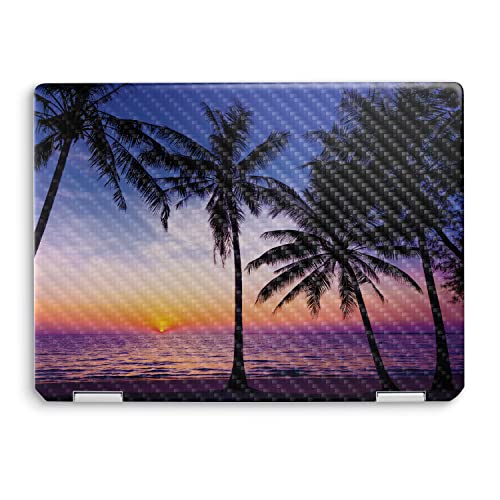 Image of MightySkins Carbon Fiber Skin Compatible with HP Spectre x360 14 inch (2022) Full Wrap Kit - Palm Sunrise | Protective, Durable Textured Carbon Fiber Finish | Easy to Apply | Made in The USA