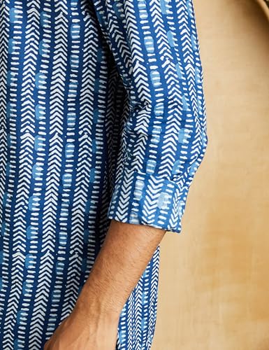 Image of Amazon Brand - Symbol Men's 100% Cotton Everyday Mid Length Casual Kurta - Regular Fit (Available in Plus Sizes)