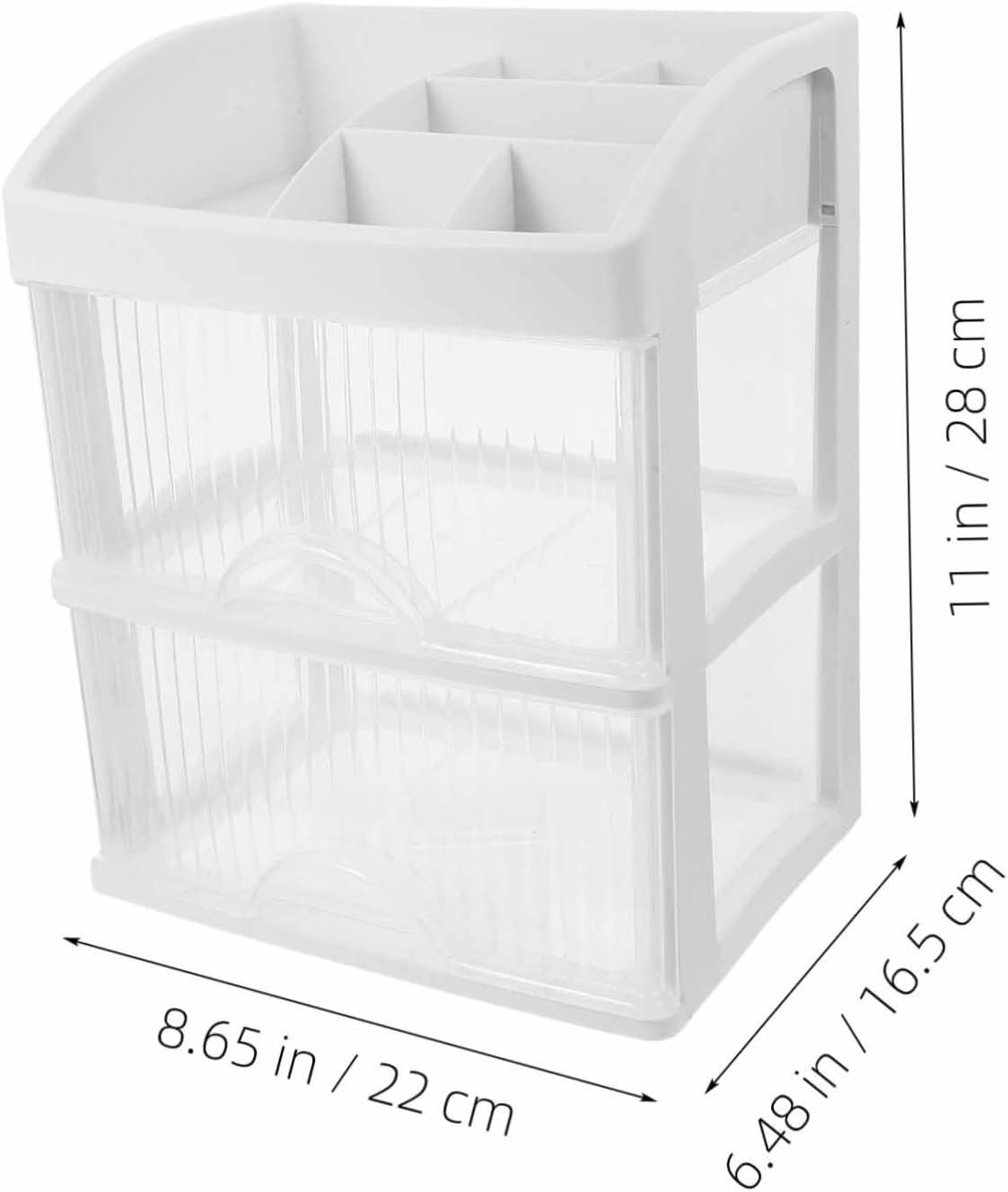 Angoily 2drawers Makeup Organizer with Storage Cabinet for Vanity Stylish Cosmetic Display Case for Makeup Brushes Lipsticks Hair Accessories and Jewelry Storage