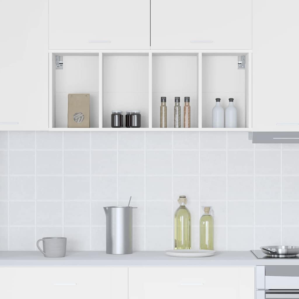 Moderner Hängeschrank mit Speicherfunktion aus Holzwerkstoff in Weiß 40 x 29,5 x 100 cm für Ihre Kücheneinrichtung und praktisches Küchenzubehör