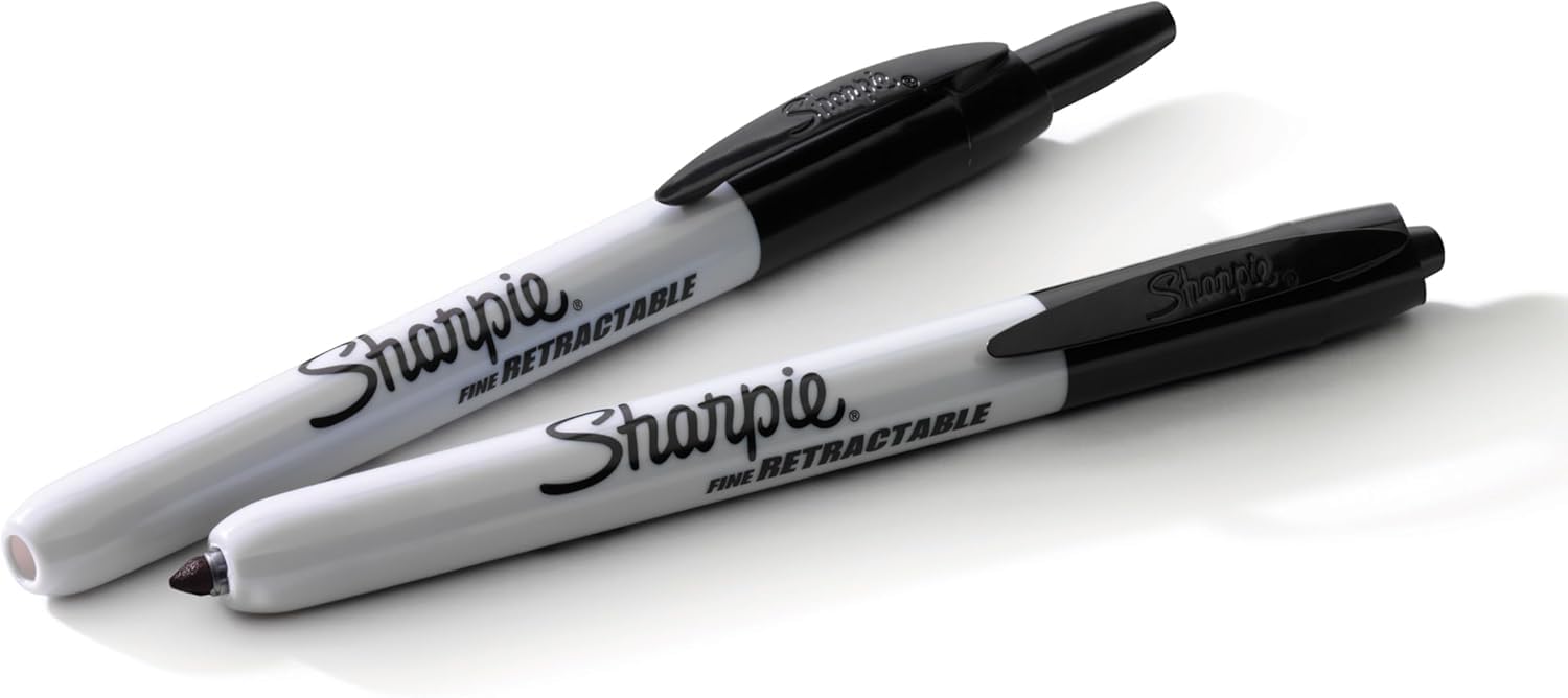 Sharpie oryginal Retractable Permanent Markers (packed ina a plastic bag), Black, 1 count (Pack of 4) - Image 2