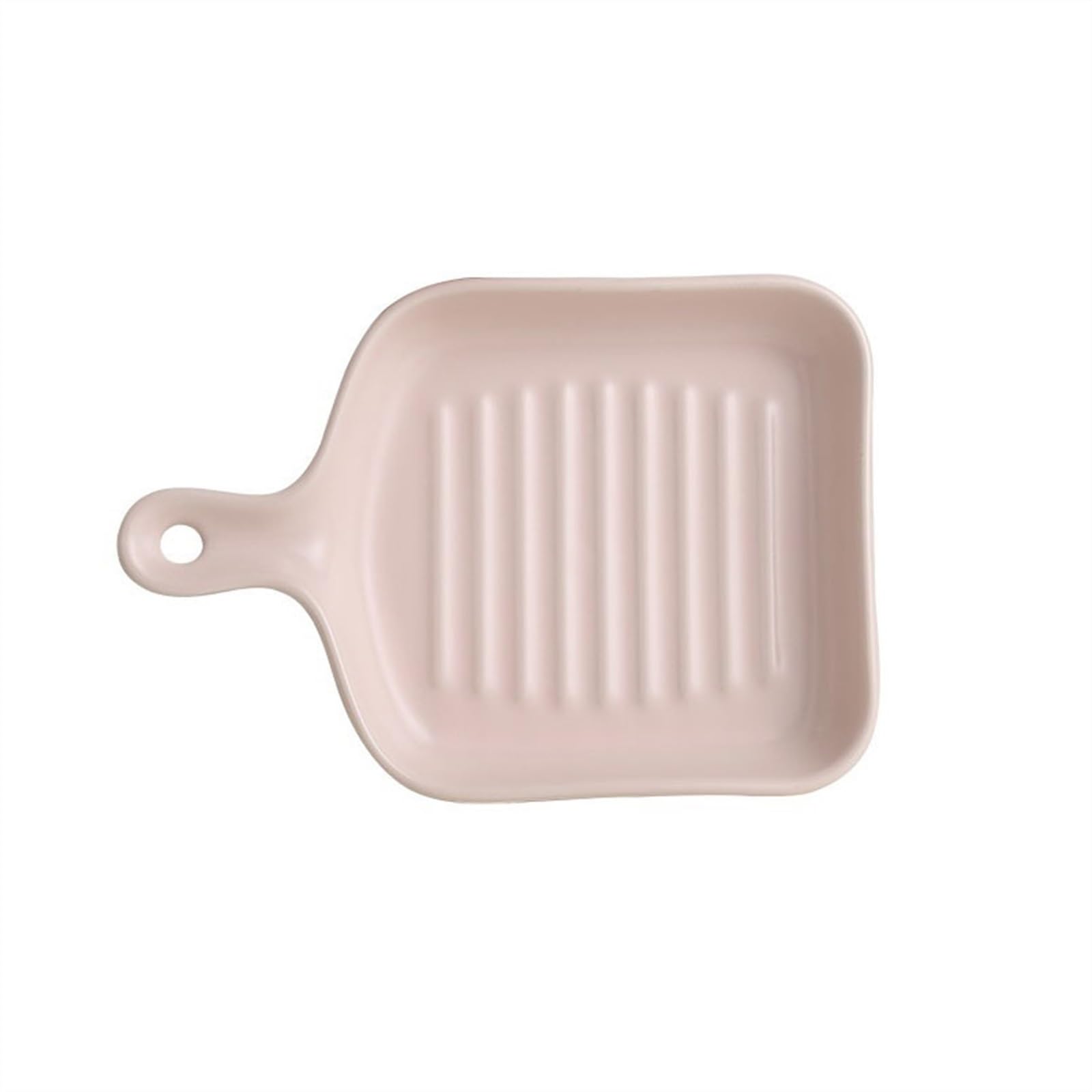 OLSKFUH Kitchen Tableware Plate Vegetable Household Single Handle Baking Dish Ceramic Oven Use Lovely Baked Rice Cooking,Pink