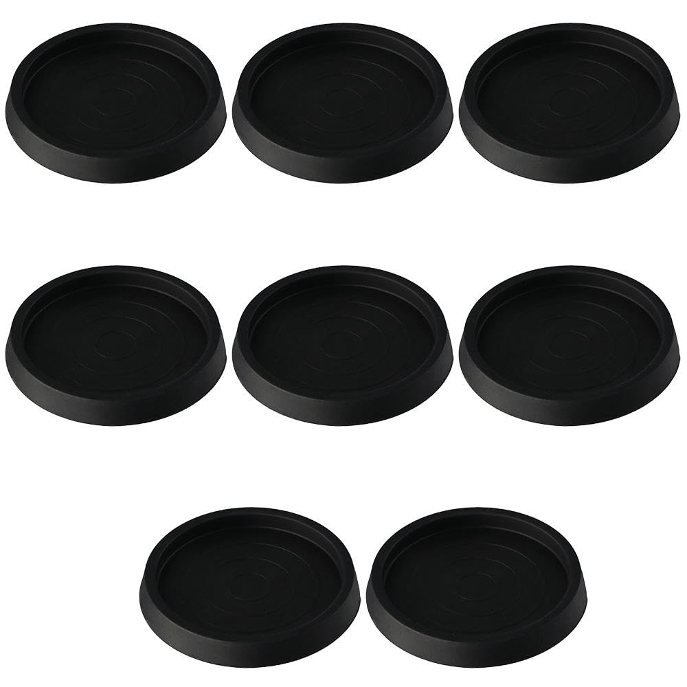 8PCS Furniture Caster Cups 2.5inch Rubber Chair Leg Feet Caps Black Non Slip Furniture Coasters Pads Round Furniture Feet Pads Floor Protectors for Bed Cabinet Sofa Chair Table - Image 3