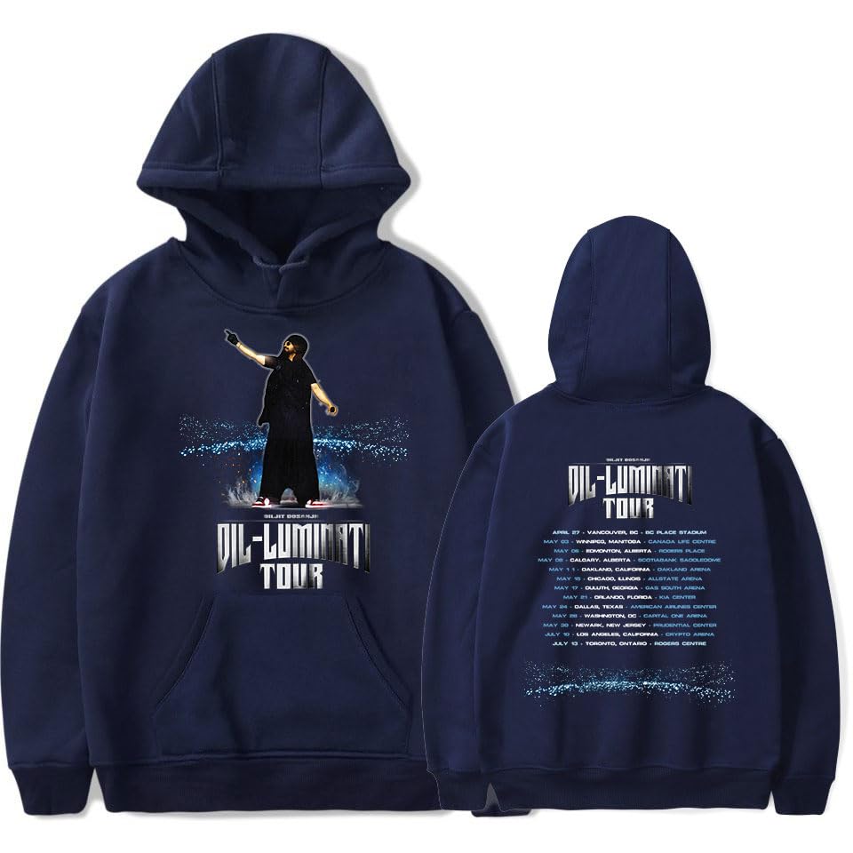 RYSXJLX Diljit Dosanjh Dil-Luminati Tour Hoodie Unisex 2024 Tour Merch Retro Classic Long Sleeve Sweatshirt
