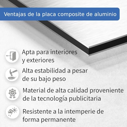 Placa de aluminio resistente a intemperie az116 con acabado plata cepillado 5