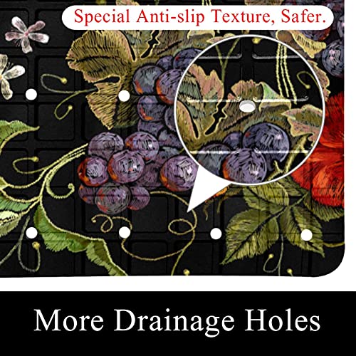 Tapis de douche antidérapant lavable en machine avec trous de drainage efficaces - 3