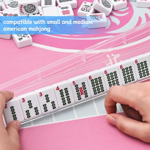 Set de 4 soportes de Mahjong de plástico transparente miniatura 7
