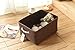 TheWarmHome Decorative Basket Rectangular Fabric Storage Bin Organizer Basket with Handles for Clothes Storage (Brown, Large-1Pack,15L*10.5W*8H)