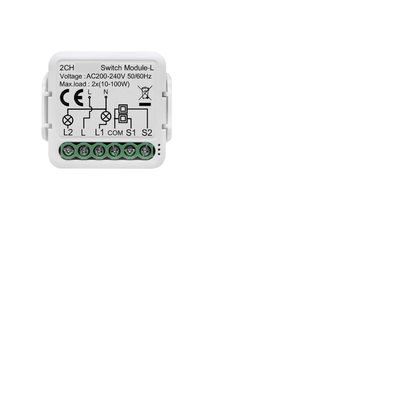 Módulo De Interruptor De Luz Inteligente 3.0 No Requiere Cable Neutro Funciona Con Alexa Compatible Con Google Home Control Bidireccional(2 Gang)