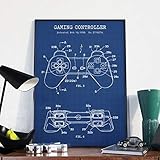  supmsds Kein Rahmen Gaming Controller Blueprint Art Poster Patentdrucke Gamer Geschenke AME Room Decor Gamepad Videospiel Joystick Art Painting Picture