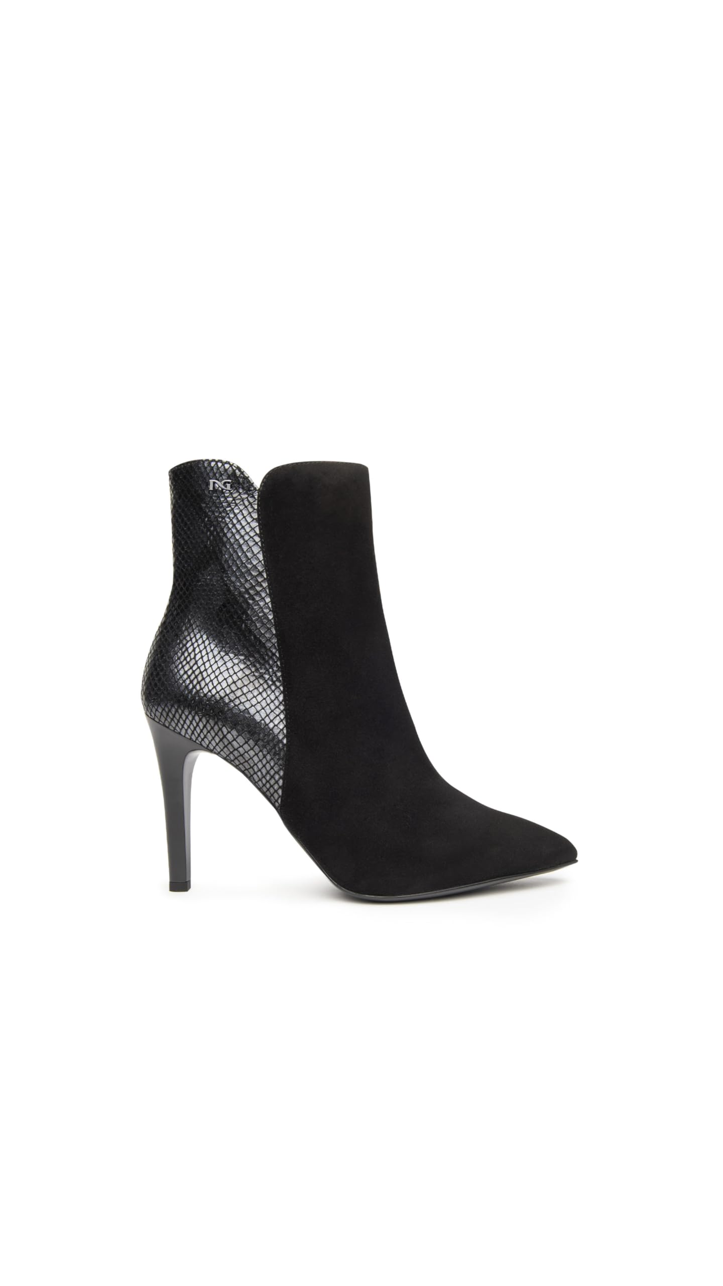 Tronchetti Donna Nero Giardini I117241DE - In Pelle E Camoscio, Con Tacco A Spillo E Chiusura Con Zip