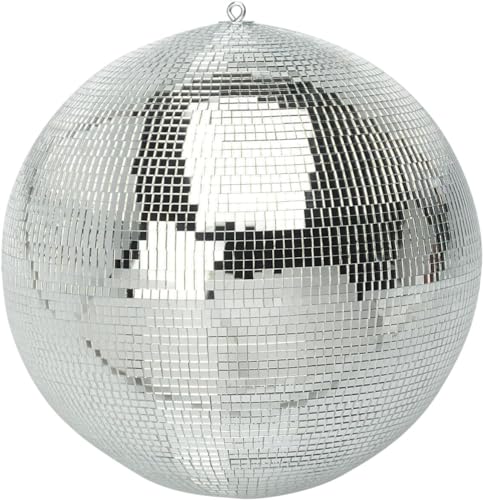 FX Lab 16 (40cm) Disco Glitter Mirror Ball with Mirrored Facets and Hanging Point, For Parties, Theatre, Club, Display, Shop