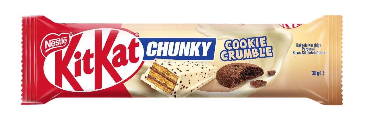 Nestlé Kitkat Chunky Kakaolu Kurabiye Parçacıklı Beyaz Çikolatalı Gofret 38 Gram