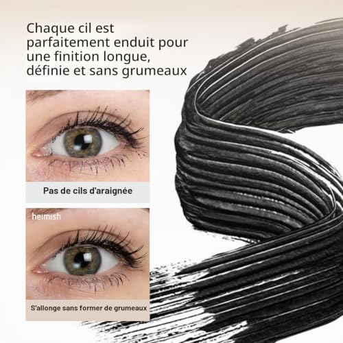 HEIMISH Dailism Smudge Stop Mascara, volumisant et allongé, durable, imperméable, anti-taches, non agglomérant, lavable, 9 g – Volume noir – vue 5