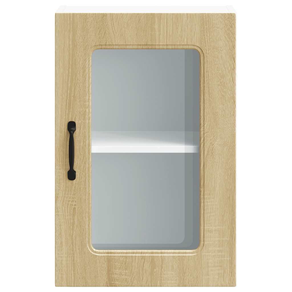Tomostar Meuble Haut de Cuisine, Armoire Suspendue Cuisine Armoire Murale et Porte en Verre Kalmar chêne Sonoma 40 x 31 x 60 cm
