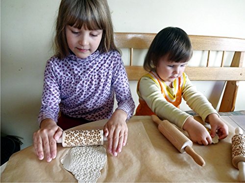 Lovely Day 3 Kid Rolling Pin Set Wooden Laser Engraved Embossed Dough Roller For Embossed Cookies Spring Paisley Hearts Gift For Kid Birthday Easter Christmas #TOP5