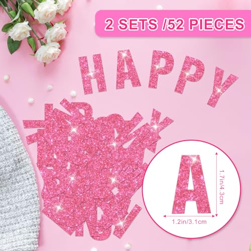 52PCS Iron On Letter Patches for Clothing, Rose Red Glitter Letter A-Z Iron On Patches Appliques for Clothes, Shiny Heat Transfer Vinyl Decals for Fabric, Hats, T-shirt, Backpacks, DIY Clothing Repair