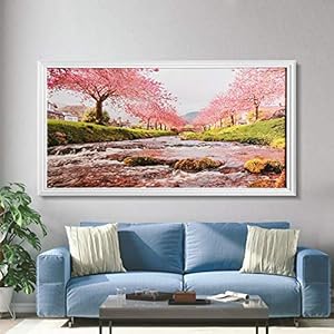 Wandgemonteerde elektrische ventilatorkachel schilderij, Europese stijl landschapskunst wanddecoratie, snelle verwarming met bescherming tegen oververhitting, geschikt voor energiebesparing binnenshuis, kinderveiligheid, 1200 W, H (T)