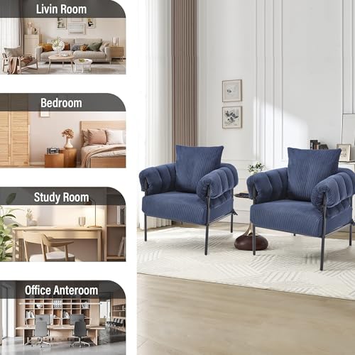 Sillón Plegable Terciopelo Azul miniatura 6