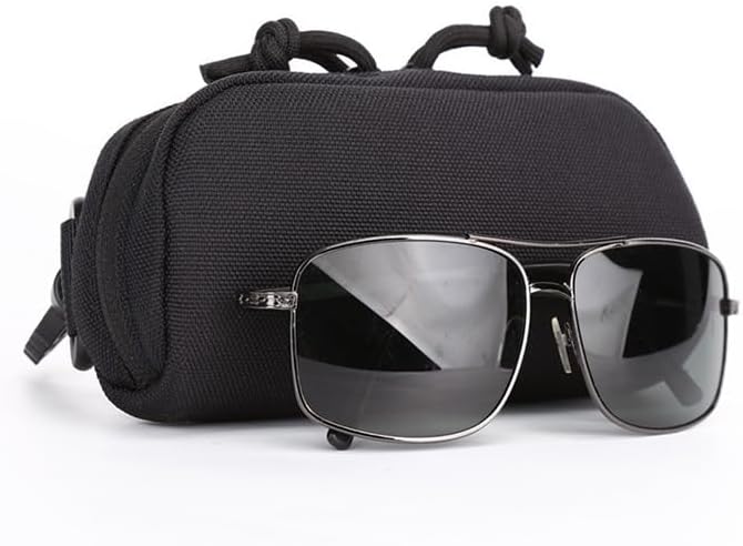 ZZY Tactical Molle Glasses Pouch, Durable Black Glasses Case for Eyeglasses and Sunglasses, Shockproof Eyeglasses Case with Molle Attachment, Portable Sunglass Case for Outdoor Use - Image 4