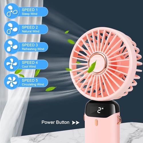 Image of Hand Fan Rechargeable, Handheld fan for Makeup, Electric Fan Portable, Mini Fan for Makeup for Women, Small Fan for ace, Travel, Battery, usb charging, High Speed,mini AC cooler