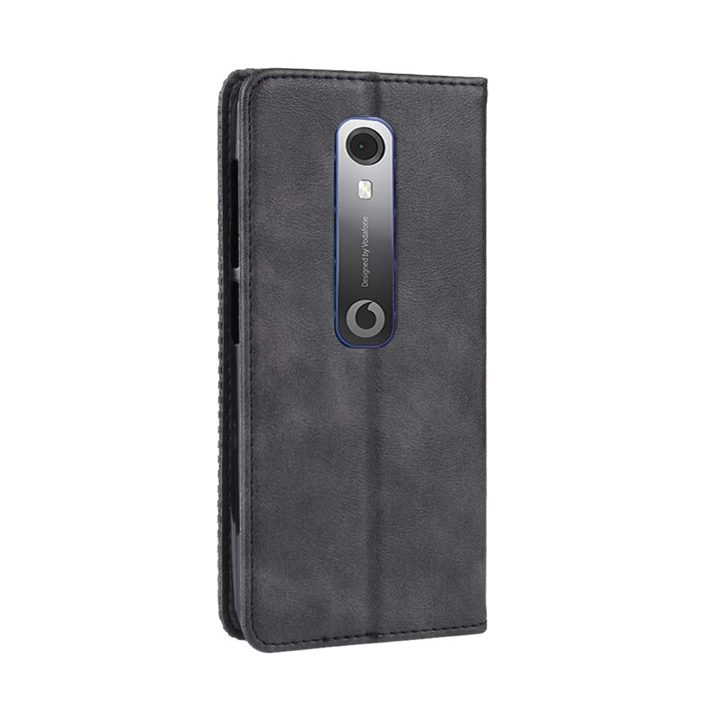 PIXFAB Custodia A Portafoglio In Ecopelle Per Vodafone Smart N10 (VFD 630) – Con Slot Per Carte E Pellicola Protettiva Inclusa, Nero