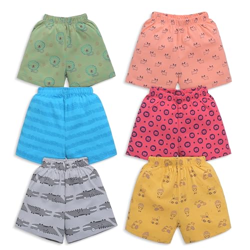 Image of LuvLap Baby Boys & Girls Regular Fit 100% Cotton Shorts Pack of 6