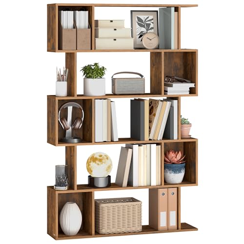 VASAGLE Bibliothèque, Étagère sur 5 Niveaux, 24 x 90 x 159 cm, Meuble de Rangement, avec...